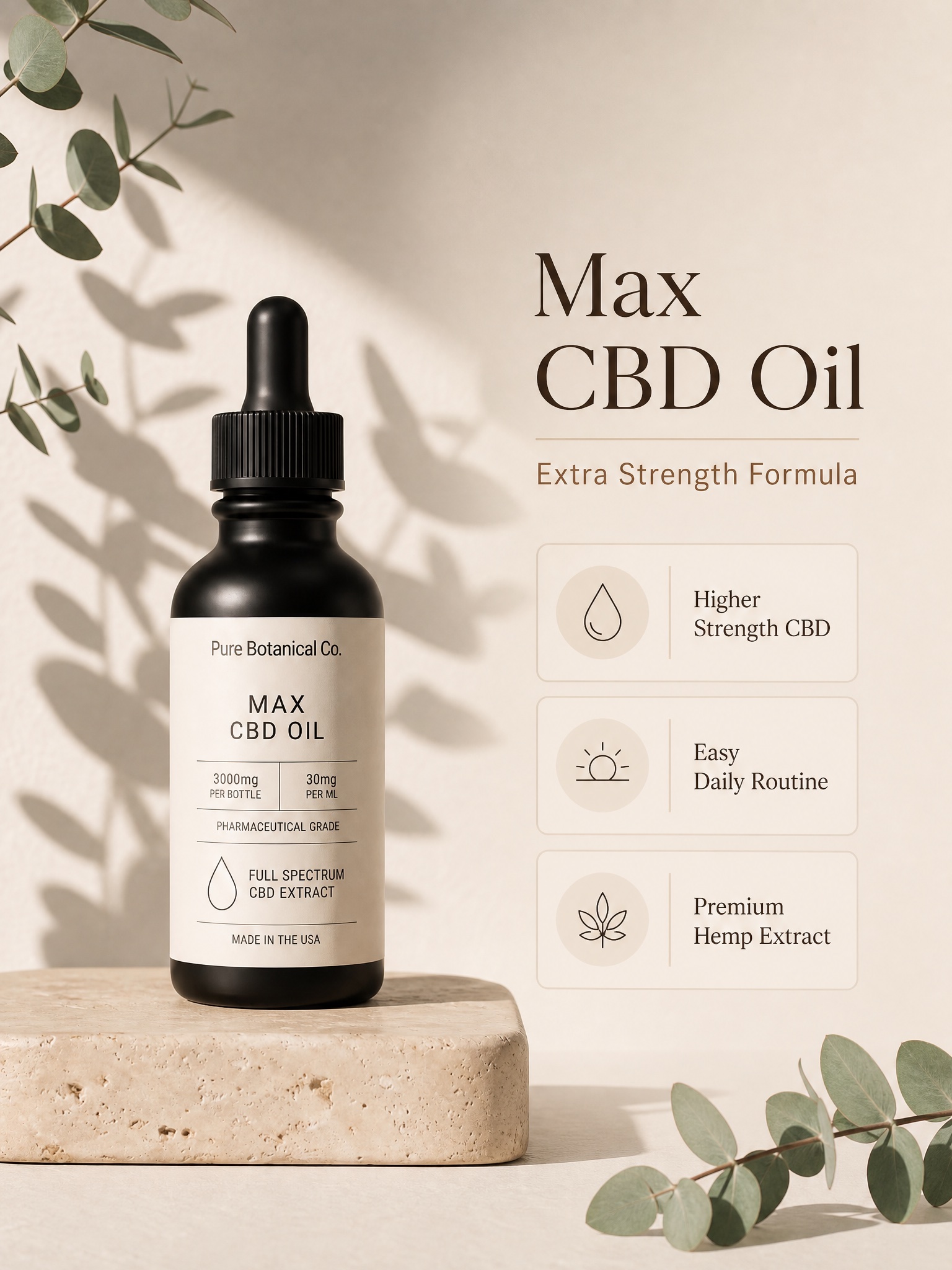 Max CBD Oil label detail
