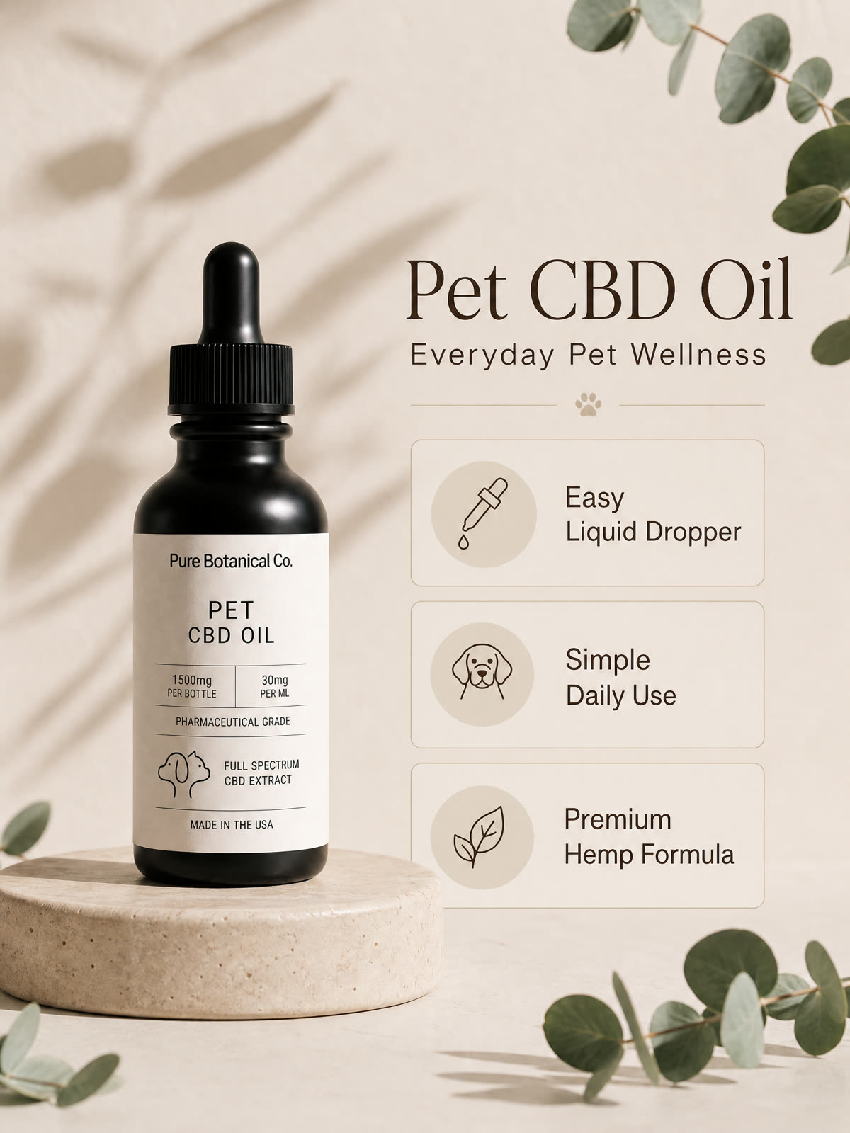 Pet CBD Oil label detail